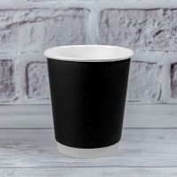 Стакан паперовий двошаровий 270 мл Soft touch BLACK