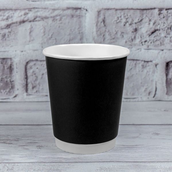 Стакан паперовий двошаровий 270 мл Soft touch BLACK