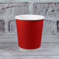 Стакан бумажный двухслойный 270 мл Soft touch RED