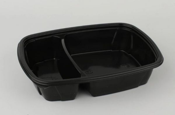 Контейнер чорний 2-х секційний 230*170*50 мм РР 650/300 мл
