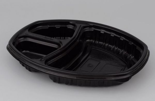 Контейнер чорний 3-х секційний 257*202*37 мм РР 70 шт