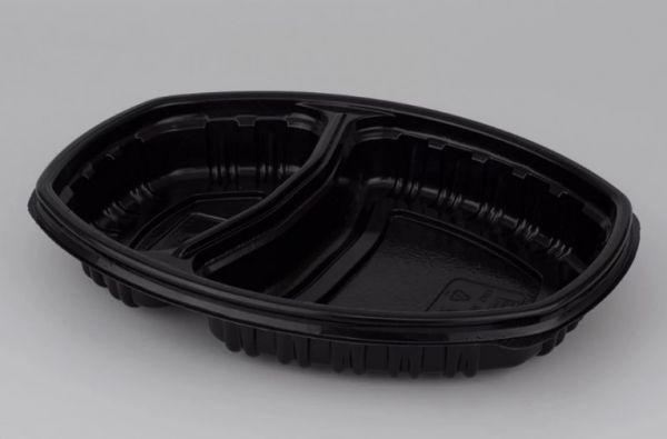 Контейнер чорний 2-х секційний 257*202*37 мм РР