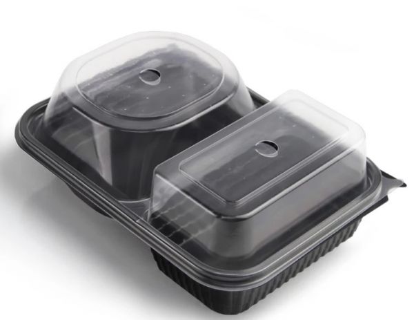 Контейнер для бургера та картоплі фрі РР 230*180*80 мм ЧОРНИЙ