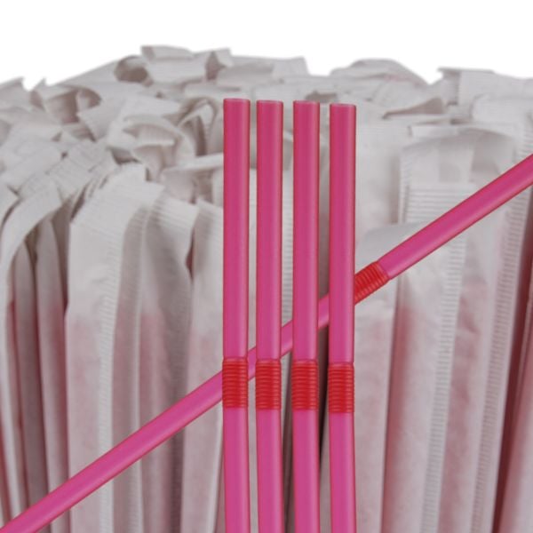 Трубочки з гофрой 21см 200 шт червоні в індив. паперовій упаковці