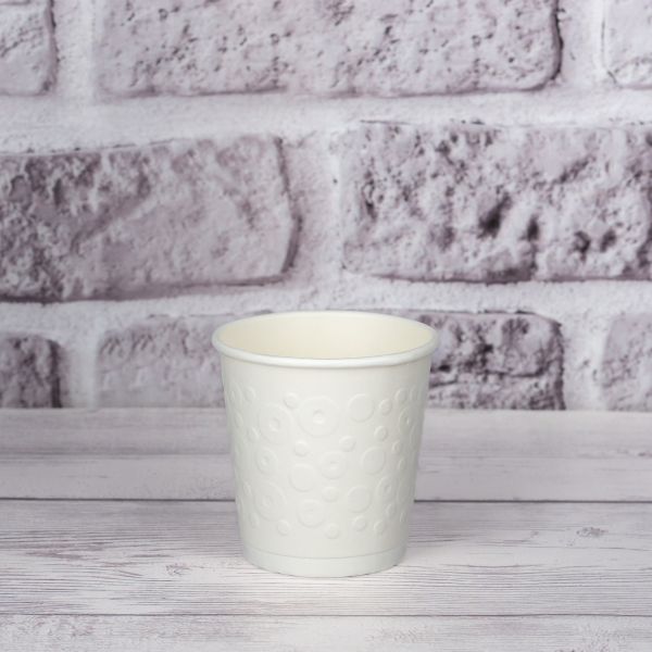 Стакан паперовий двошаровий з тисненням Bubbles White 110 мл