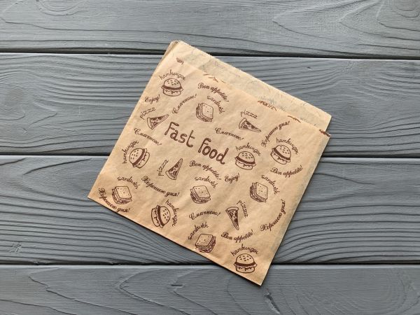 Упаковка для млинців та бургерів 140*140мм 40г/м2 Еко стиль 100шт