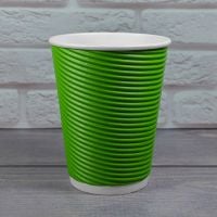 Гофростакан Ripple Spiral 400 мл Green 25 шт