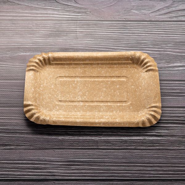 Тарілка паперова ламінована 20*14 см КРАФТ 50 шт