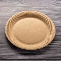 Тарілка паперова ламінована d-23 см КРАФТ 50 шт