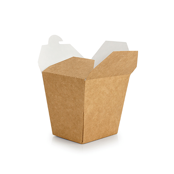 Коробка картонна для локшини (Паста Бокс) 300 мл КРАФТ/БІЛА