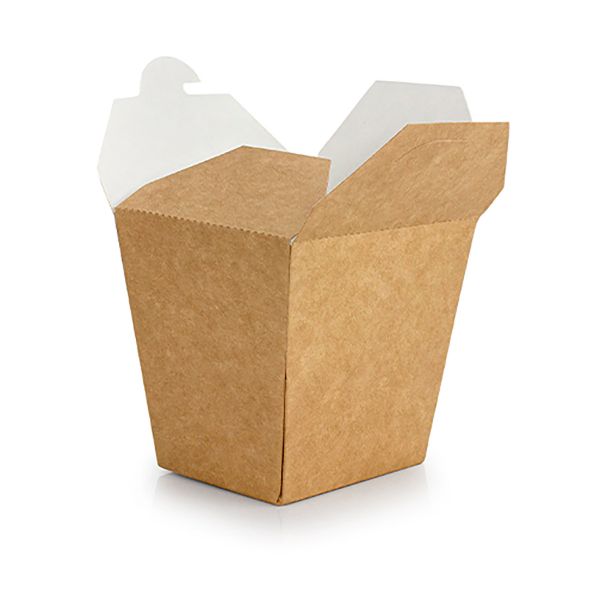 Коробка картонна для локшини (Паста Бокс) 500 мл КРАФТ/БІЛА