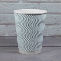 Гофростакан Ripple 400 мл білий