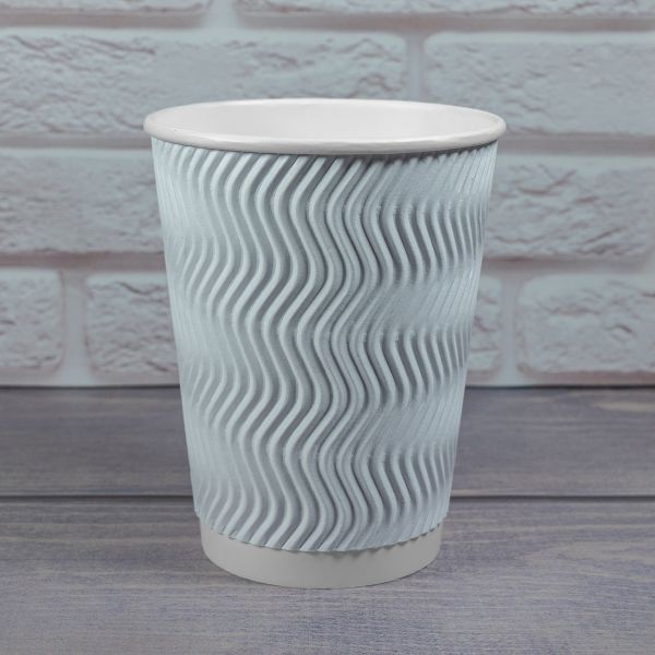 Гофростакан Ripple 400 мл білий