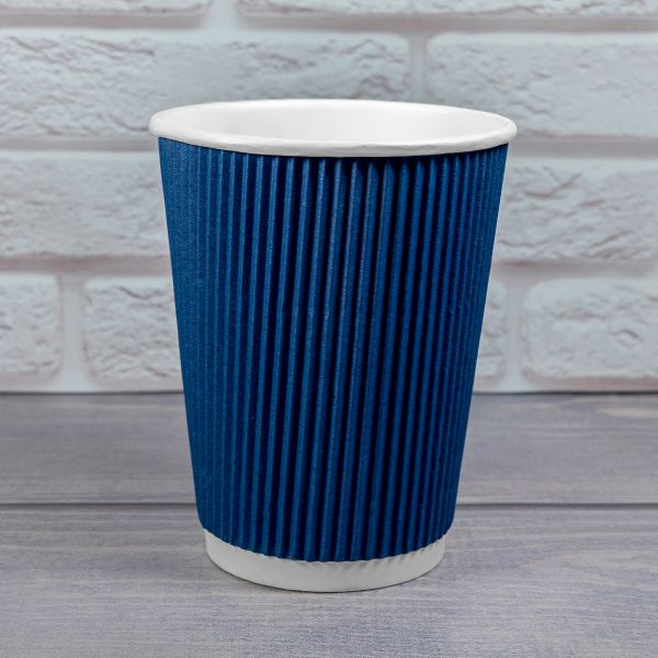 Гофростакан 400 мл синій