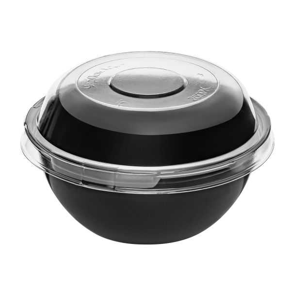 Салатник з кришкою PS 200 мл d-103 мм h-44 мм ЧОРНИЙ