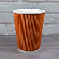 Гофростакан 400 мл помаранчевий