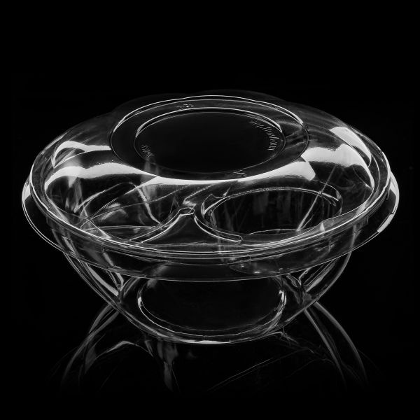 Салатник з кришкою РЅ 1200 мл d-198 мм h-100 мм ПРОЗОРИЙ