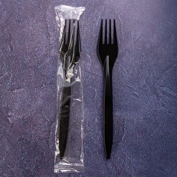 Виделка Bittner 18 см в індивід. упак. ЧОРНА 100 шт