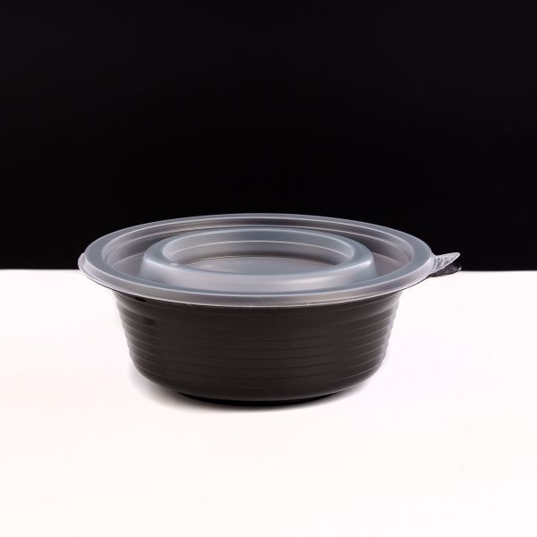 Контейнер з кришкою РР 350 мл d-142 мм h-55 мм ЧОРНИЙ