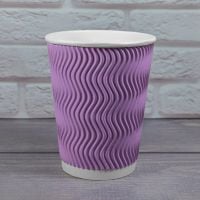 Гофростакан Ripple 400 мл розовый 30 шт