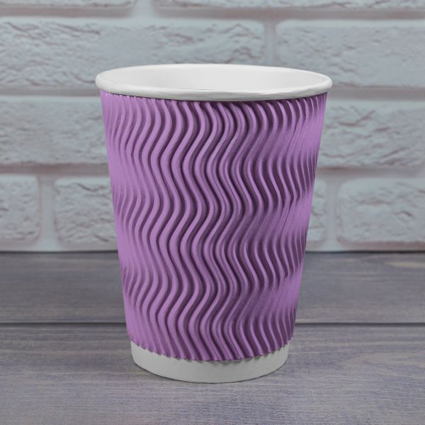 Гофростакан Ripple 400 мл рожевий