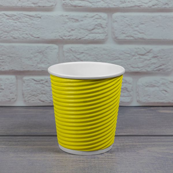 Гофростакан Ripple Spiral 185 мл Уellow