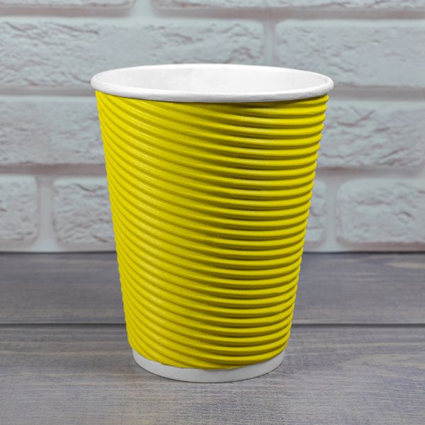 Гофростакан Ripple Spiral 400 мл Уellow