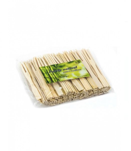Шпажки-виделки для наколювання бамбукова 90 мм 100 шт