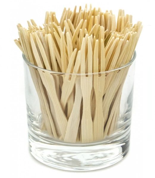 Шпажки-виделки для наколювання бамбукова 90 мм 100 шт