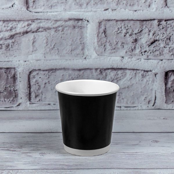 Стакан паперовий двошаровий чорний 110 мл