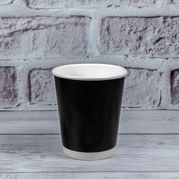 Стакан паперовий двошаровий чорний 180 мл