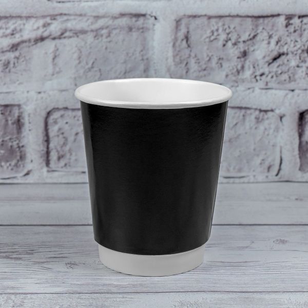 Стакан паперовий двошаровий чорний 270 мл