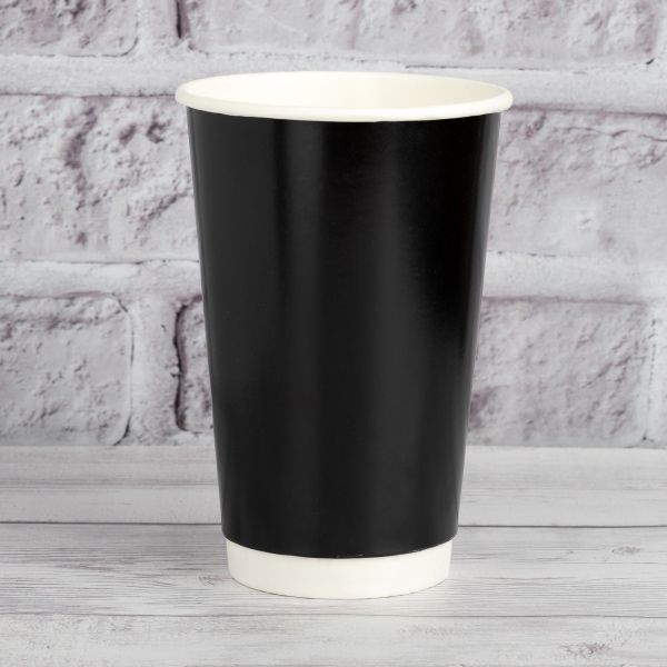 Стакан паперовий двошаровий чорний 500 мл