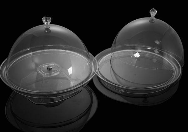 Підставка для торту з кришкою акрил 340*340*180 мм One Chef