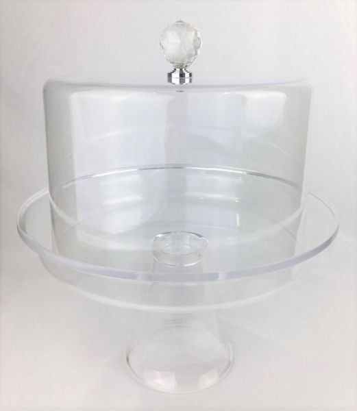 Підставка для торту з кришкою акрил 300*300*330 мм One Chef