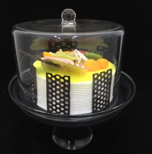 Підставка для торту з кришкою акрил 240*240*280 мм One Chef