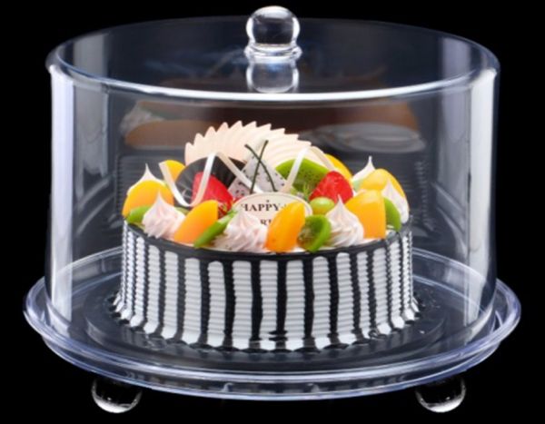 Підставка для торту з кришкою акрил 345*345*280 мм One Chef