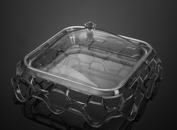 Підставка для торту з кришкою акрил 390*390*190 мм One Chef