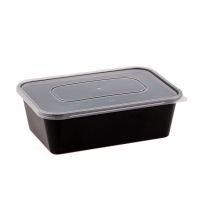 Контейнер прямокутний з кришкою РР 650 мл 173*114*55 мм ЧОРНИЙ