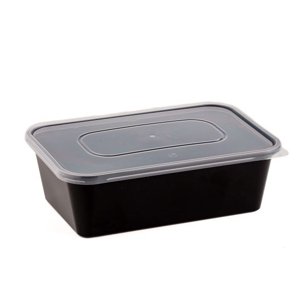 Контейнер прямокутний з кришкою РР 650 мл 173*114*55 мм ЧОРНИЙ