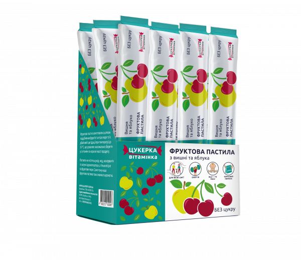 Фруктова пастила Вишня-яблуко 15 гр