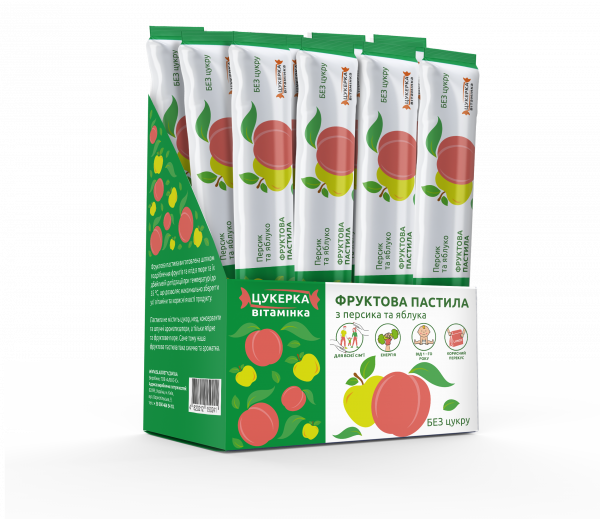Фруктова пастила Персик-яблуко 15 гр