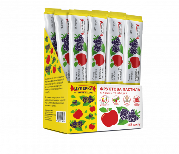 Фруктова пастила Ожина-яблуко 15 гр