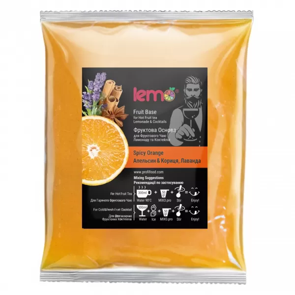 Концентрат для лимонаду та чаю LEMO Апельсин-Лимон-Кориця-Лаванда 1 кг