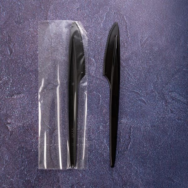 Ніж Bittner 18 см в індивід. упак. ЧОРНИЙ 100 шт