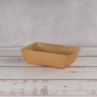 Тарілка човник картонна 145*100*40 мм з ламінацією КРАФТ 100 шт