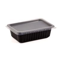 Контейнер прямокутний з кришкою РР 750 мл 180*130*47 мм ЧОРНИЙ