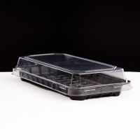 Контейнер з кришкою для суші/солодощів та холодних страв 500+650 мл ЧОРНИЙ