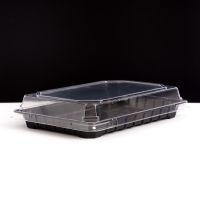 Контейнер з кришкою для суші/солодощів та холодних страв 500+600 мл ЧОРНИЙ