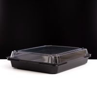 Контейнер з кришкою для суші/солодощів та холодних страв 1350+1250 мл ЧОРНИЙ